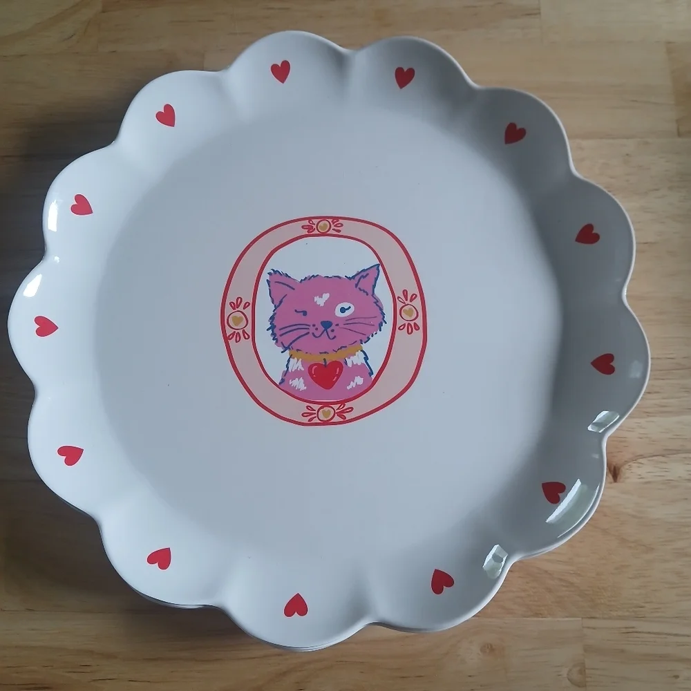 Set of 2 Target Pillowfort Plate Cat Design Bamboo & Melamine BPA Free 10.5